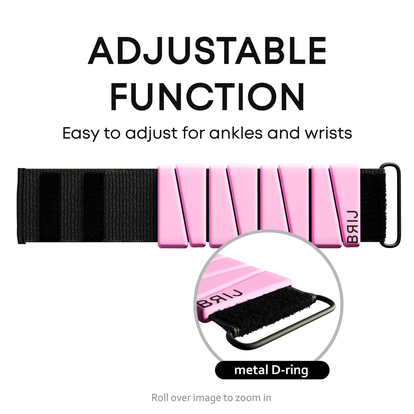 BRIJ Wrist Ankle Weights Adjustable Workout Weights (2 per set 1 LB each) for Yoga, Walking, Pilates, Hiking, Aerobics, Available in Pink, Blue, Black